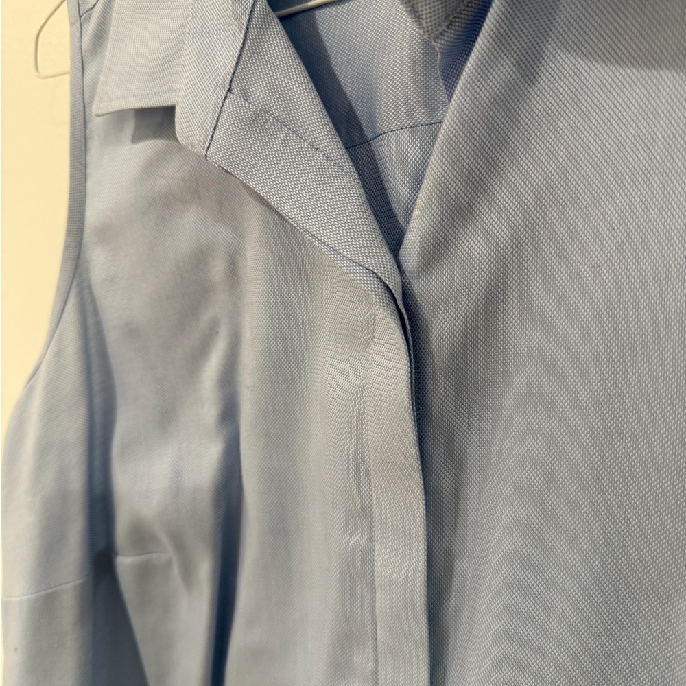 Talbots Light Blue Sleeveless Button-Front Shirt - Picture 3 of 5